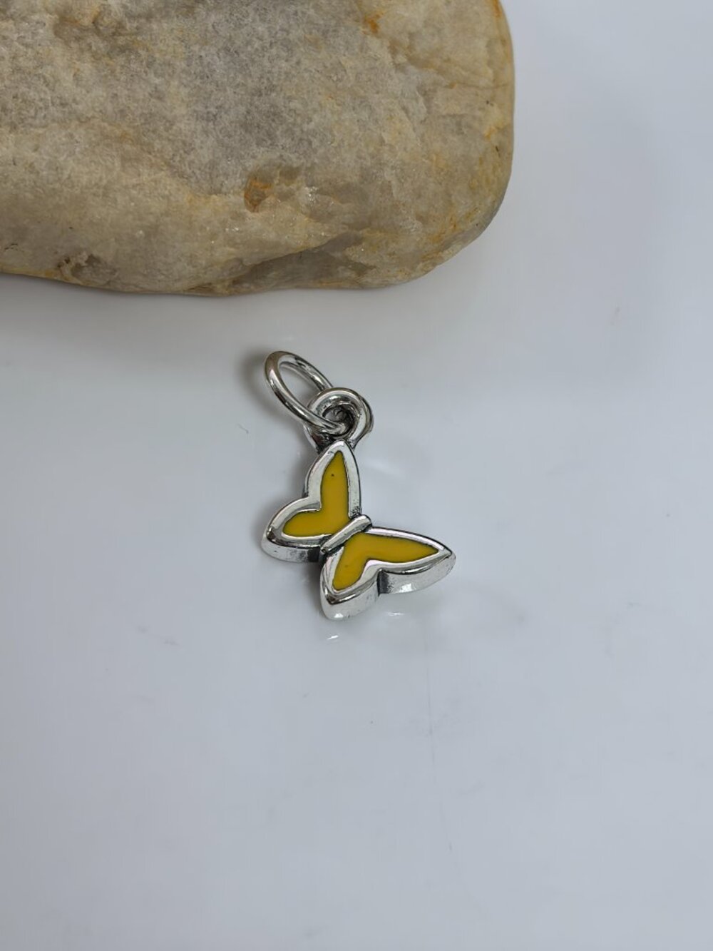 James Avery Enamel Mini Butterfly Charm (yellow), S925 Silver Jewelry (Women's)